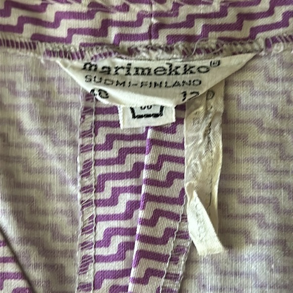 VINTAGE Purple Zigzag Striped Tunic, Size L - Picture 8 of 8